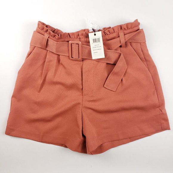 ANTHROPOLOGIE SPARKZ High Waisted Shorts Orange - Picture 1 of 6